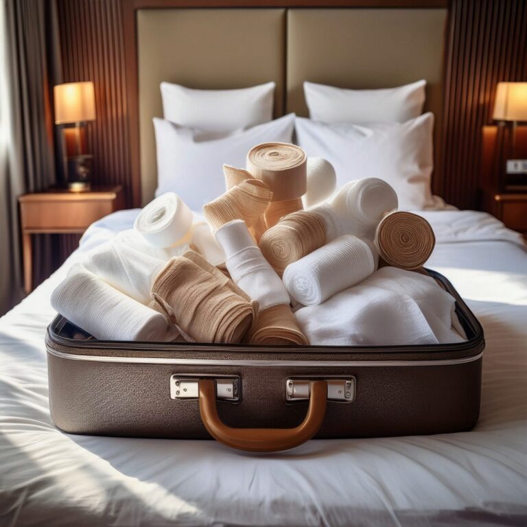 suitcase full of dressings